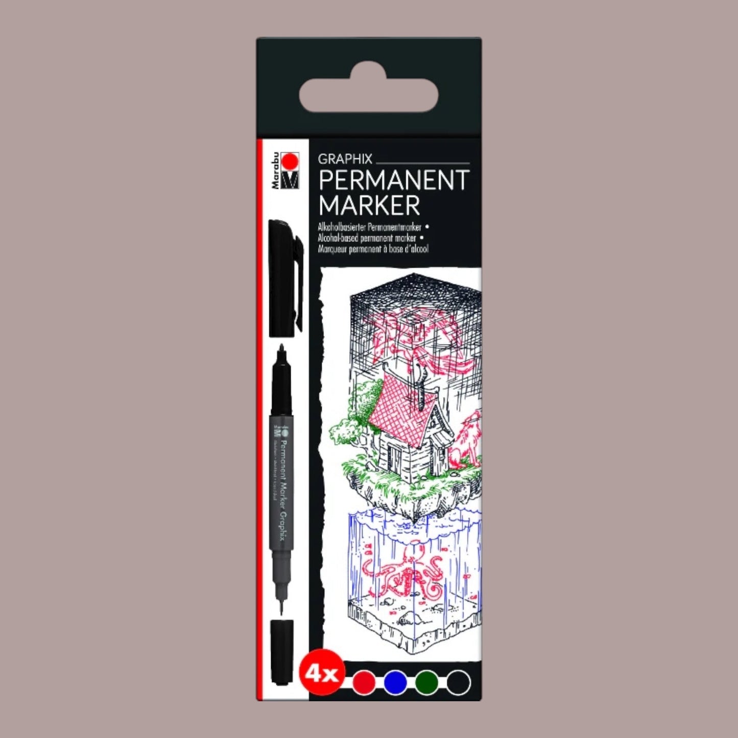 Marabu Permanent Marker Graphix 4er ONCE UPON A TIME