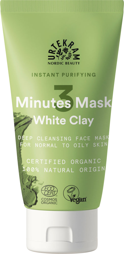 URTEKRAM - Instant Purifying White Clay Face Mask - Deep Cleansing 🌿