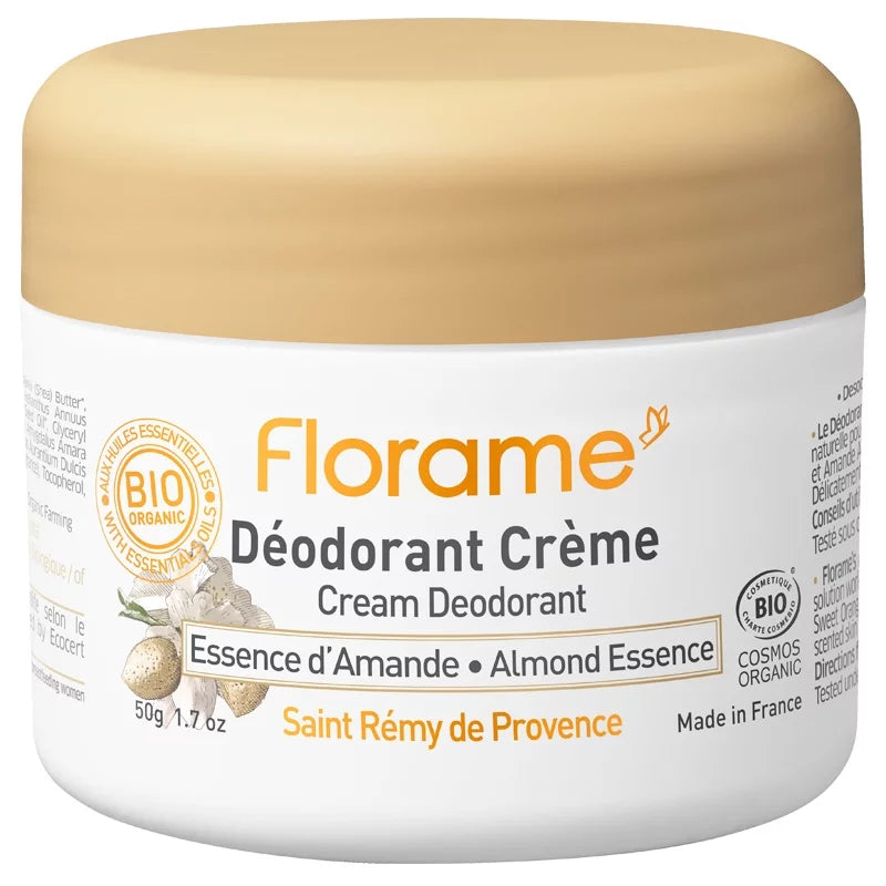 FLORAME - Organic Cream Deodorant - Bitter Almond Essence - Fresh & Natural Protection! 🌿✨
