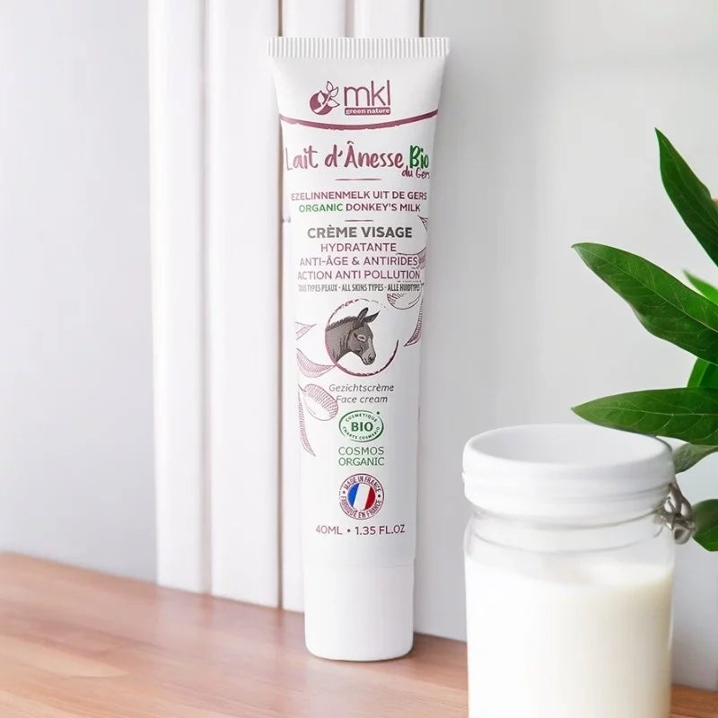 MKL GREEN NATURE - Radiant Glow Organic Donkey Milk Face Cream (40ml) - Rejuvenate Your Skin with Nature's Best 🌼💧