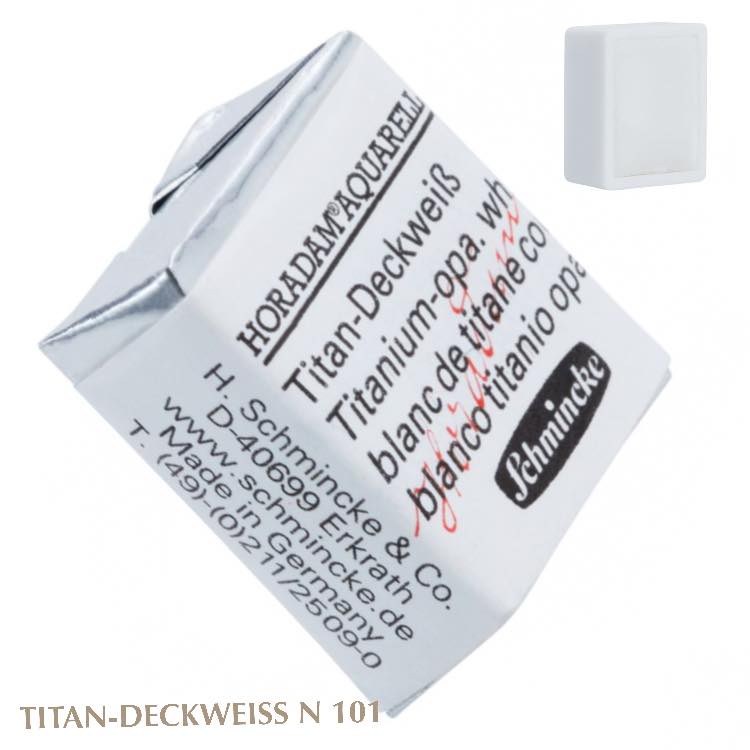 Schmincke HORADAM Aquarellfarbe 1/2 Näpfchen № 101 Titan-deckweiss