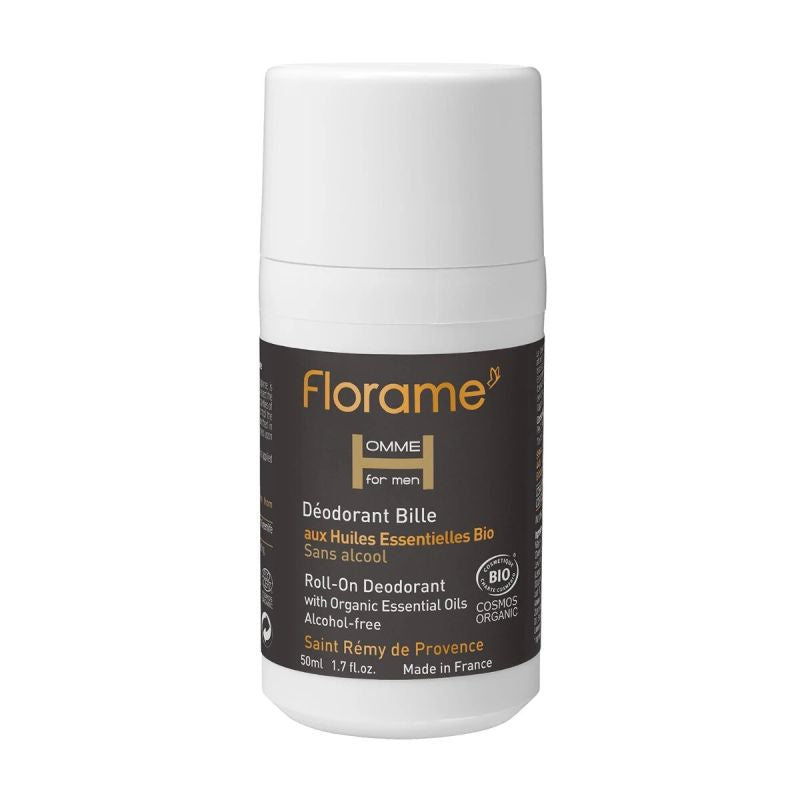 FLORAME - Organic Roll-On Deodorant for Men - Refreshing Cedar Freshness 🌲💪 Stay Fresh All Day!