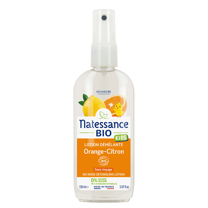 NATESSANCE - Kids Organic Orange-Lemon Leave-In Detangler - Tangle-Free Fun! 🍊🍋✨