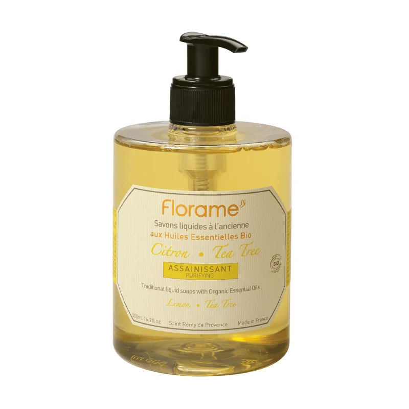 FLORAME - Organic Liquid Soap in the Old Style, Sanitizing, Lemon-Tea Tree - Clean & Refresh Naturally! 🍋🧼✨
