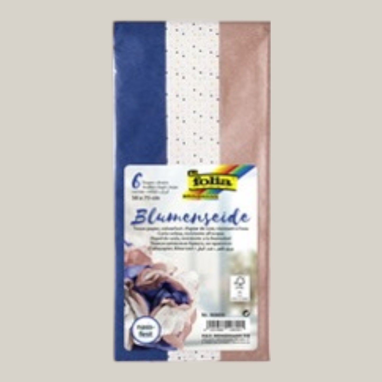 Folia Seidenpapier Mix Blau 50x75 cm – 6 Bögen