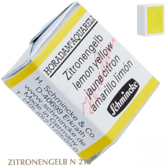 Schmincke HORADAM Aquarellfarbe 1/2 Näpfchen № 215 Zitronengelb