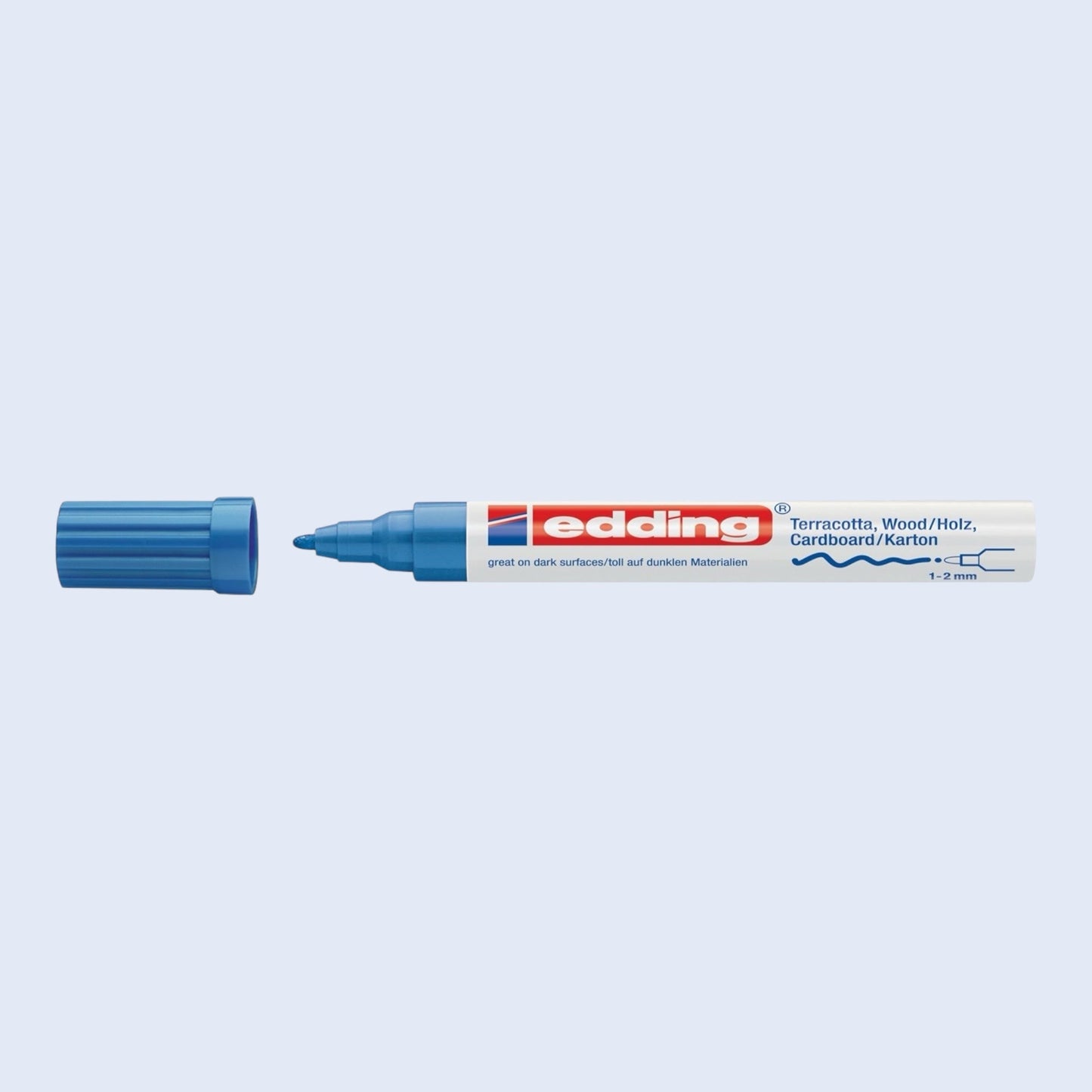Edding 4040 Permanent Mattlackmarker Blau , Rundspitze 1–2 mm