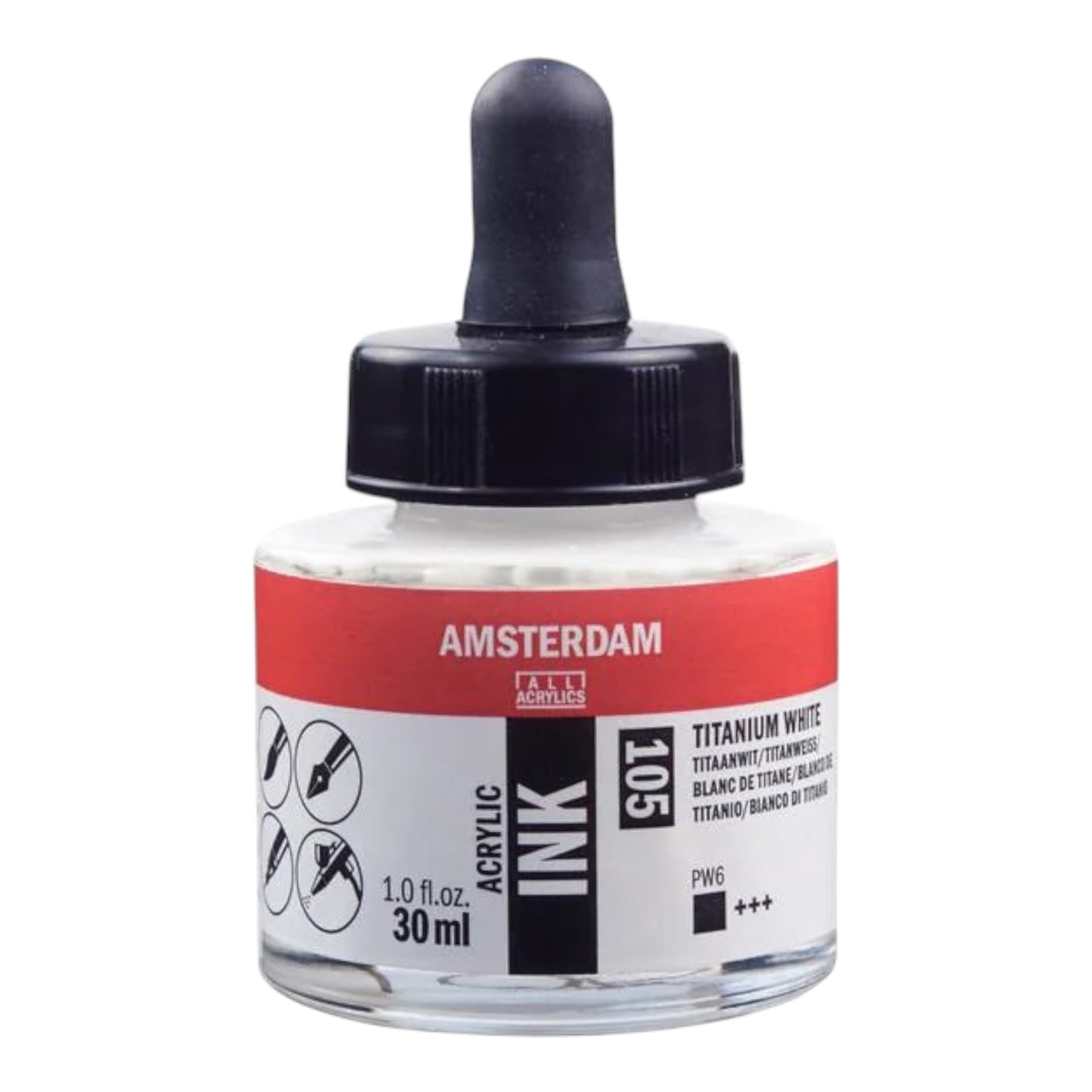 Amsterdam Acrylics Acrylic Ink – Titanium White 105 , 30 ml