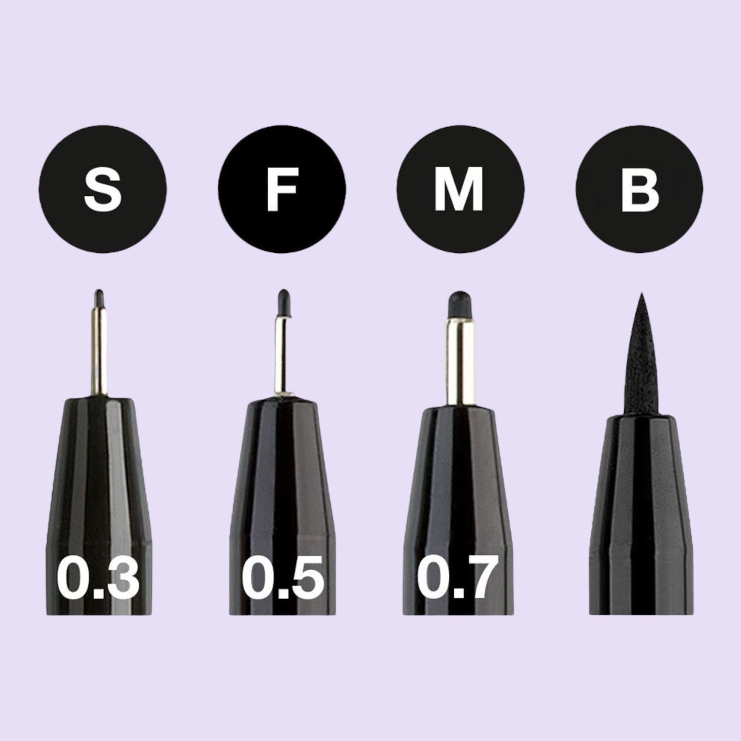 Faber Castell Pitt Artist Pen Tuschestifte, Black Set, 4er