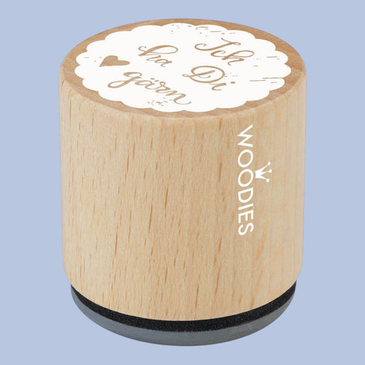 Woodies Holzstempel Ich hab Di gärn Ø 3 cm