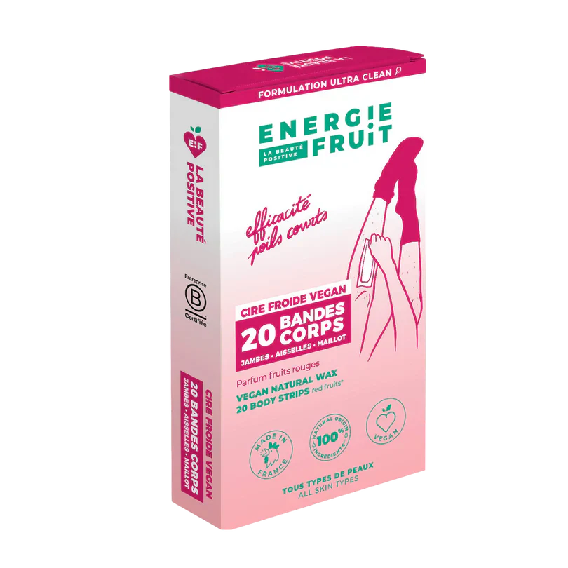 BANDES DE CIRE FROIDE NATURELLES VISAGE FRUITS ROUGES
