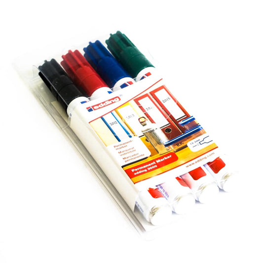 Edding 3000 Permanentmarker 1,5-3 mm, 4er Set