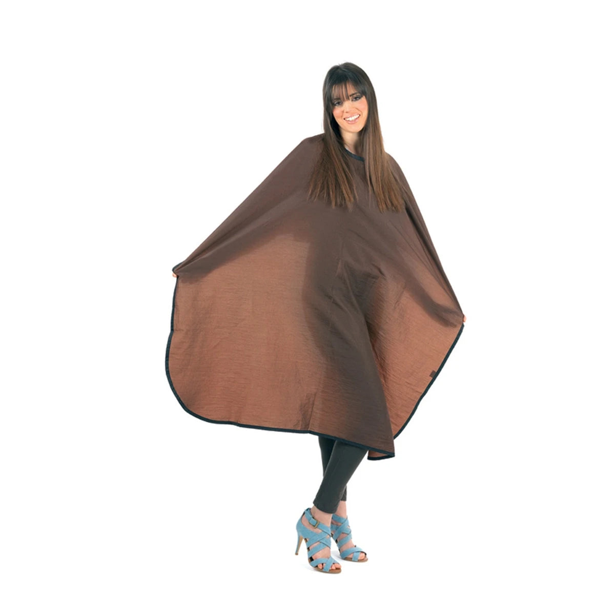 Nylon Crinkly Friseurumhang - Kaffeebraun