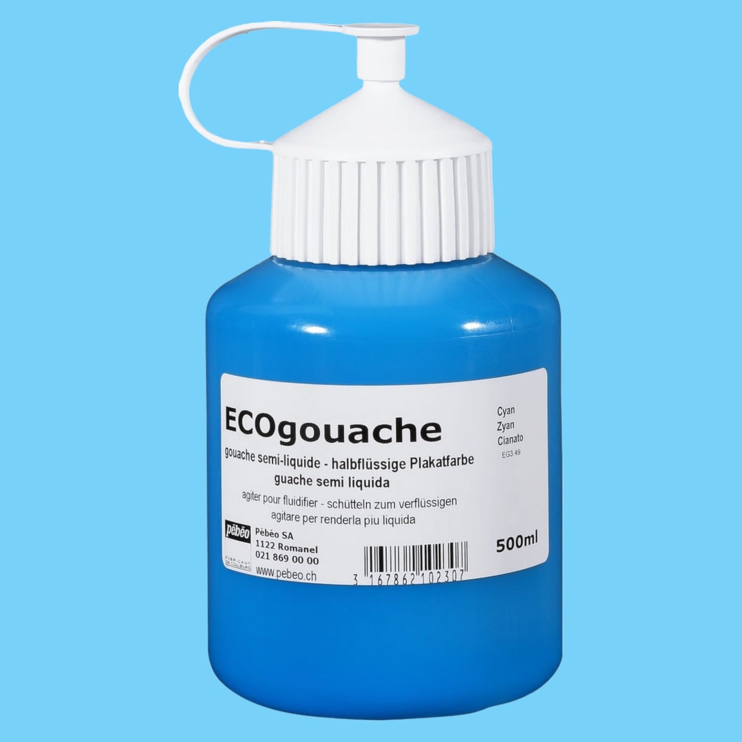 Pébéo Ecogouache Cyanblau – 500 ml