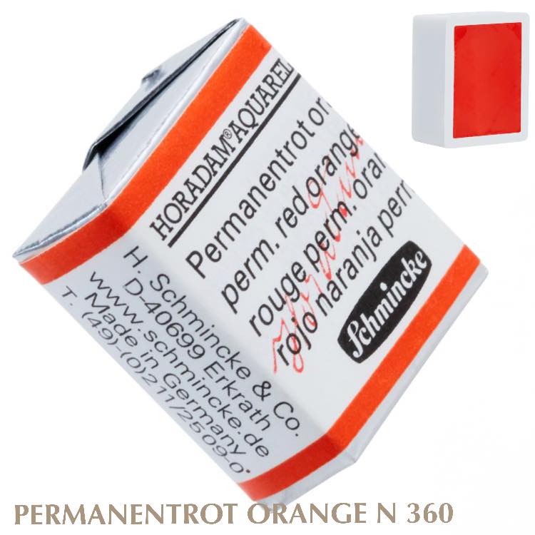 Schmincke HORADAM Aquarellfarbe 1/2 Näpfchen № 360 Permanentrot Orange