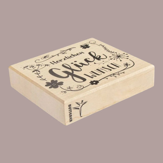 Rayher Holzstempel Herzlichen Glückwunsch 8x9cm
