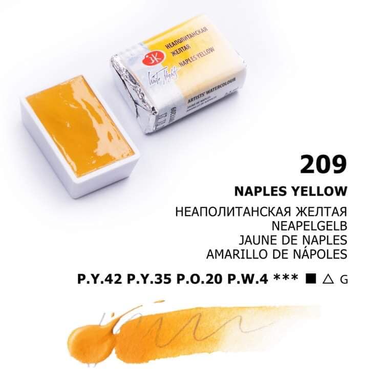 White Nights Aquarellfarbe Näpfchen № 209 Neapelgelb