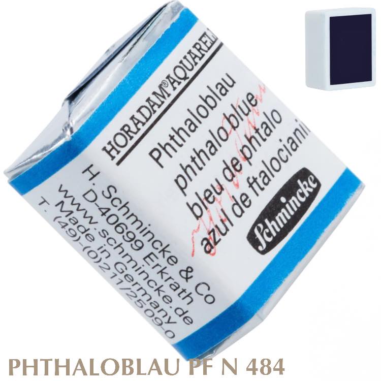 Schmincke HORADAM Aquarellfarbe 1/2 Näpfchen № 484 Phthaloblau Pf