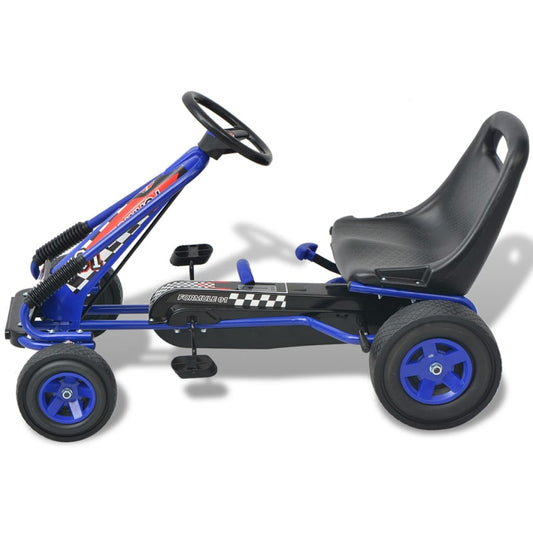 Go-kart a pedali con sedile regolabile, blu