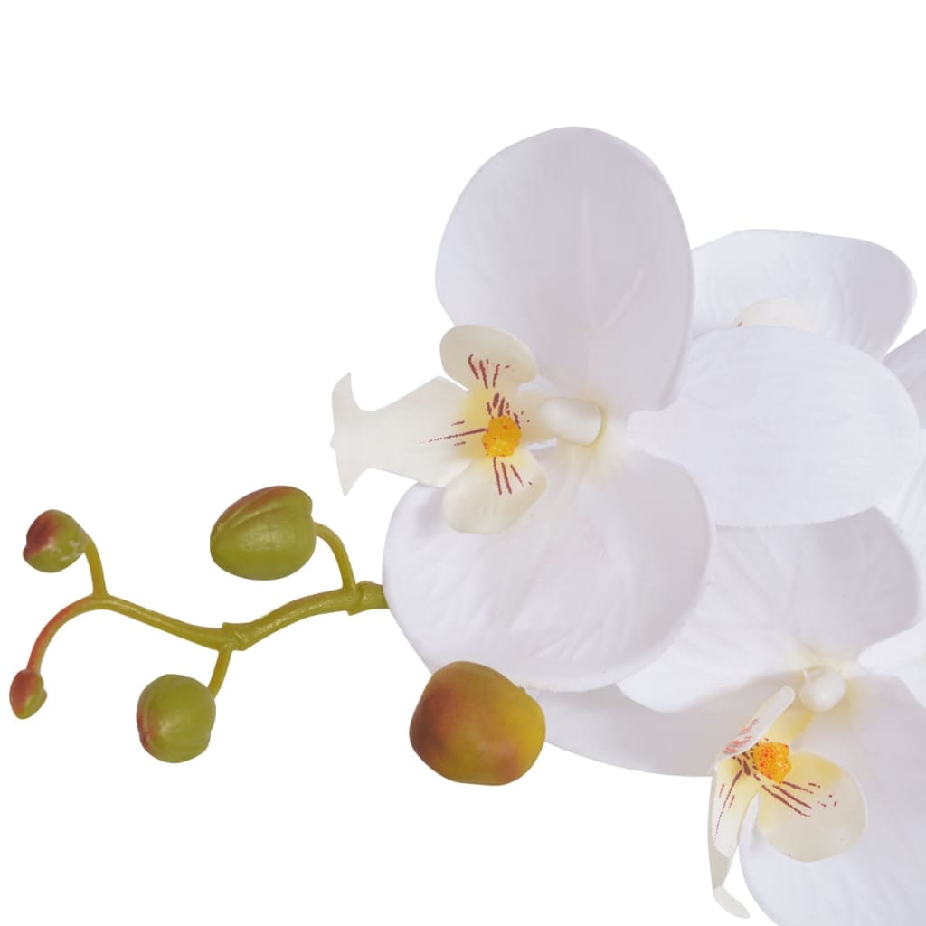 Orchidea artificiale con vaso 65 cm bianca
