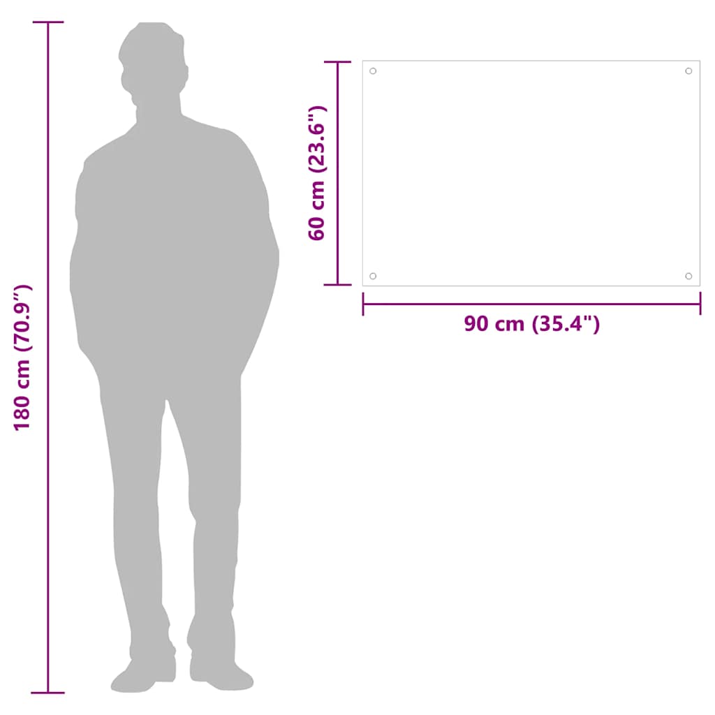 Küchenrückwand Weiß 90x60 cm Hartglas