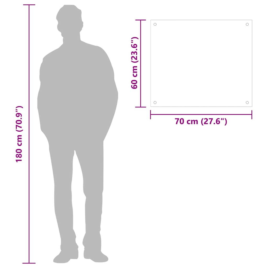 Paraschizzi cucina nero 70x60 cm vetro temperato