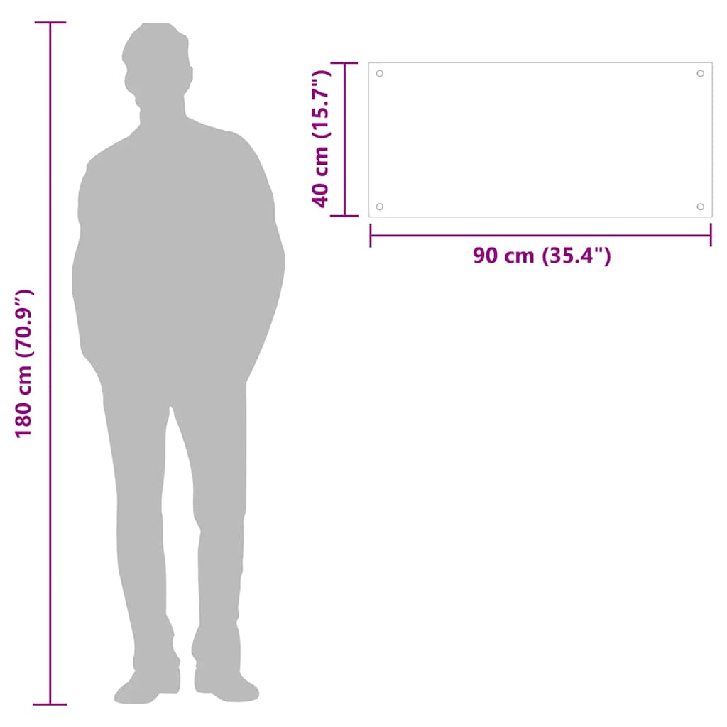 Küchenrückwand Schwarz 90x40 cm Hartglas