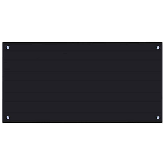Küchenrückwand Schwarz 100x50 cm Hartglas