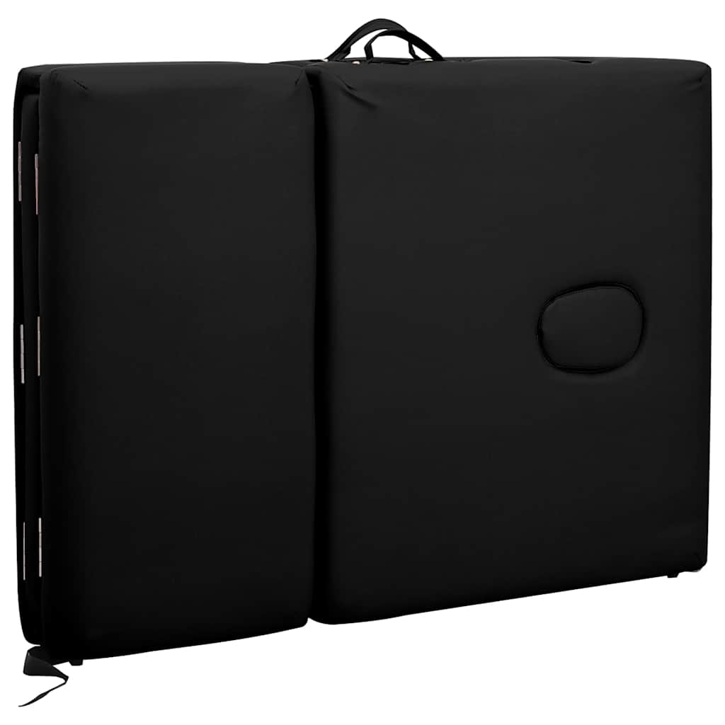 Lettino da massaggio pieghevole a 4 zone con struttura in alluminio, nero