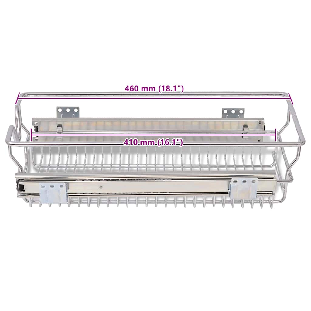 Cestello estraibile per cassetto incorporato 2 pz. Argento 300 mm