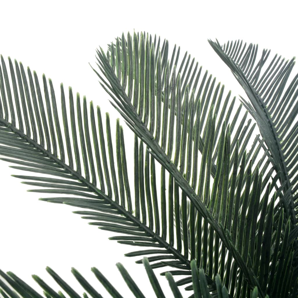Pianta artificiale di palma Cycas con vaso, verde, 125 cm
