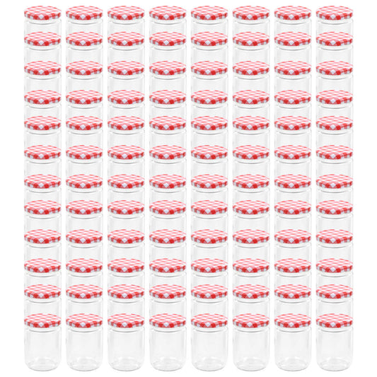 Marmeladengläser mit Weißem/Rotem Deckel 96 Stk. 230 ml