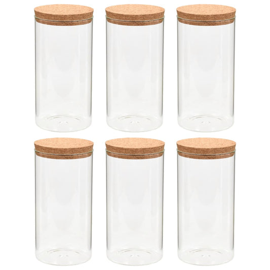 Vorratsgläser mit Korkdeckel 6 Stk. 1100 ml