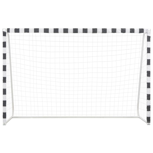 Fußballtor 300 x 200 x 90 cm Metall Schwarz und Weiß