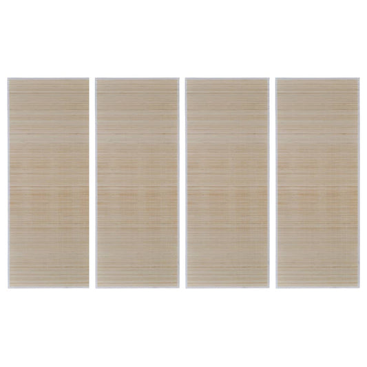 Bambusteppiche 4 Stk. Rechteckig Natur 120x180 cm