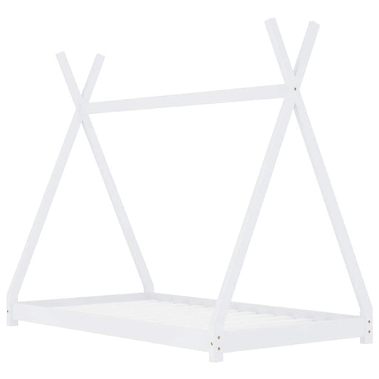 Kinder-Bettgestell Weiß Massivholz Kiefer 70 x 140 cm