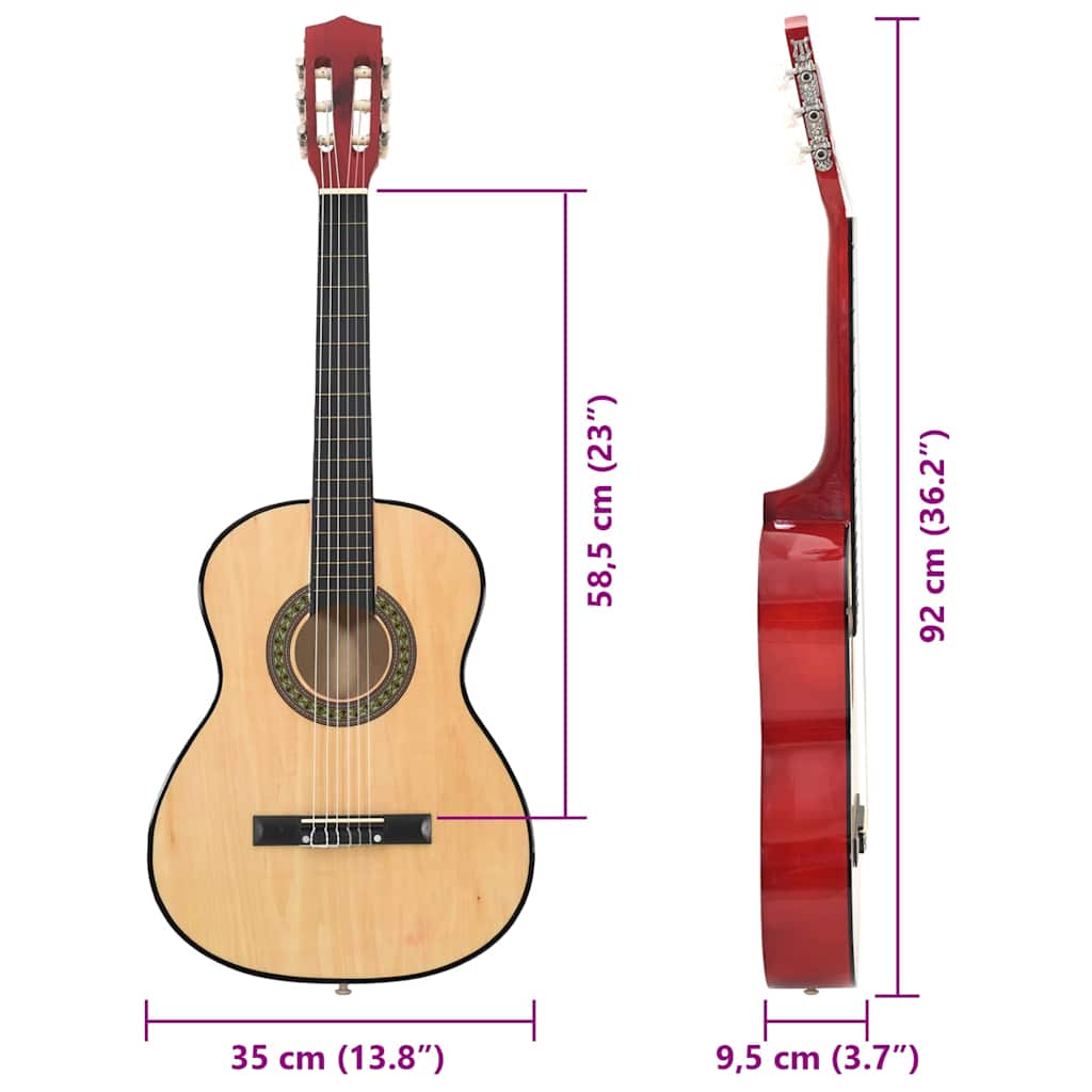 8-tlg. Klassikgitarren-Set für Anfänger 3/4 36"