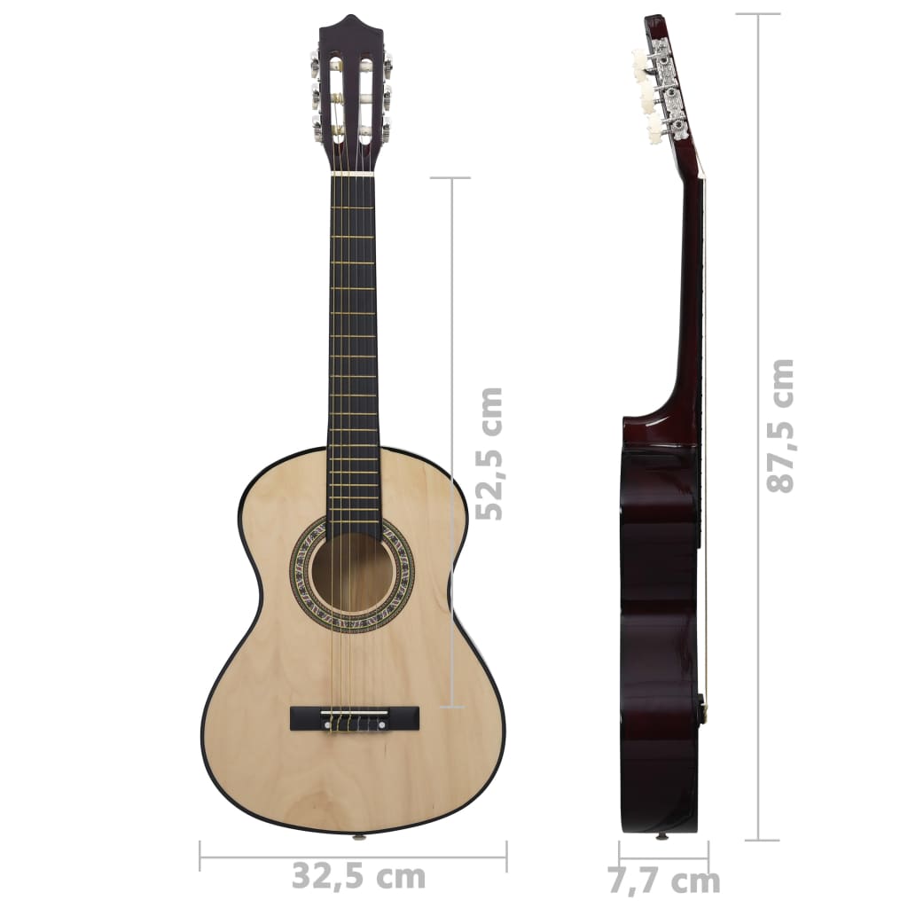 8-tlg. Klassische Gitarre für Kinder-Anfänger 1/2 34"