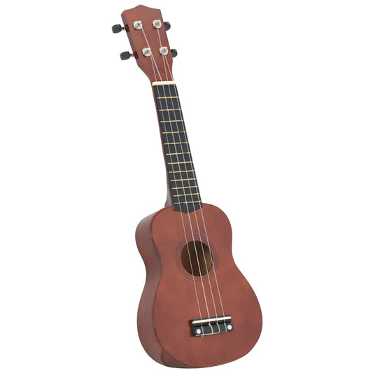 Sopran Ukulele Set für Kinder mit Tasche Dunkles Holz 23"