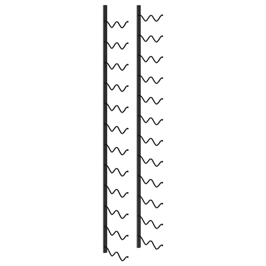 Wand-Weinregal für 24 Flaschen Schwarz Eisen