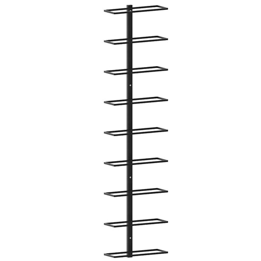 Wand-Weinregal für 9 Flaschen Schwarz Eisen