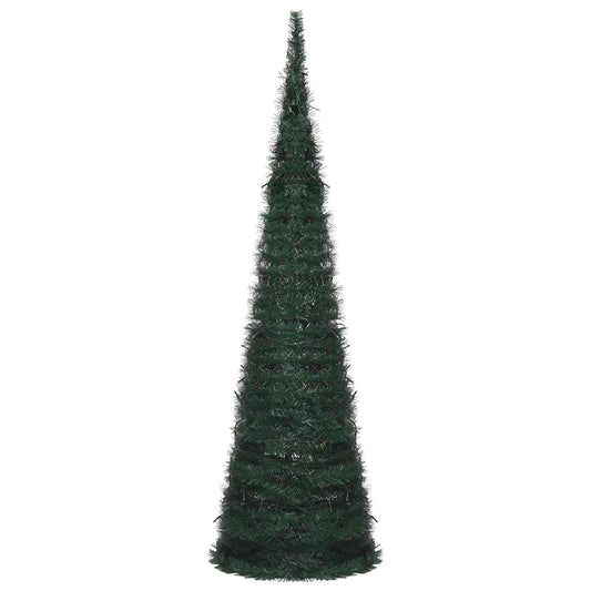 Weihnachtsbaum with LED String Lights Grün 150 x 150 cm PVC