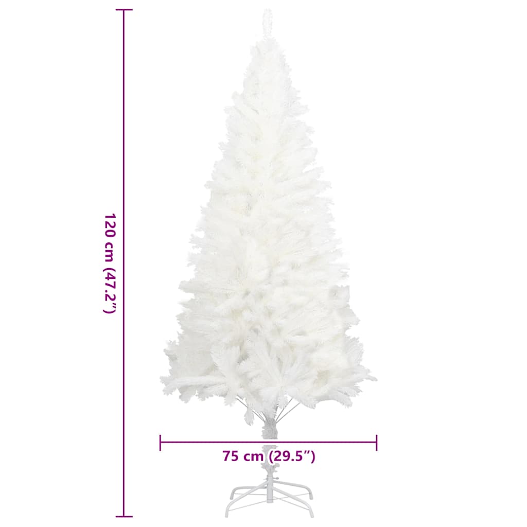 Albero di Natale artificiale, aghi realistici, bianco, 120 cm
