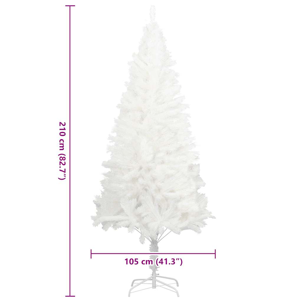 Künstlicher Weihnachtsbaum Naturgetreue Nadeln Weiß 210 cm