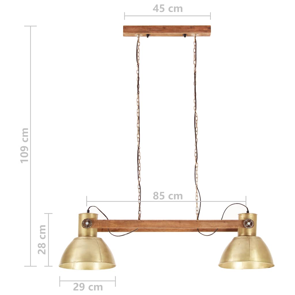 Lampada a sospensione stile industriale 25 W ottone 109 cm E27