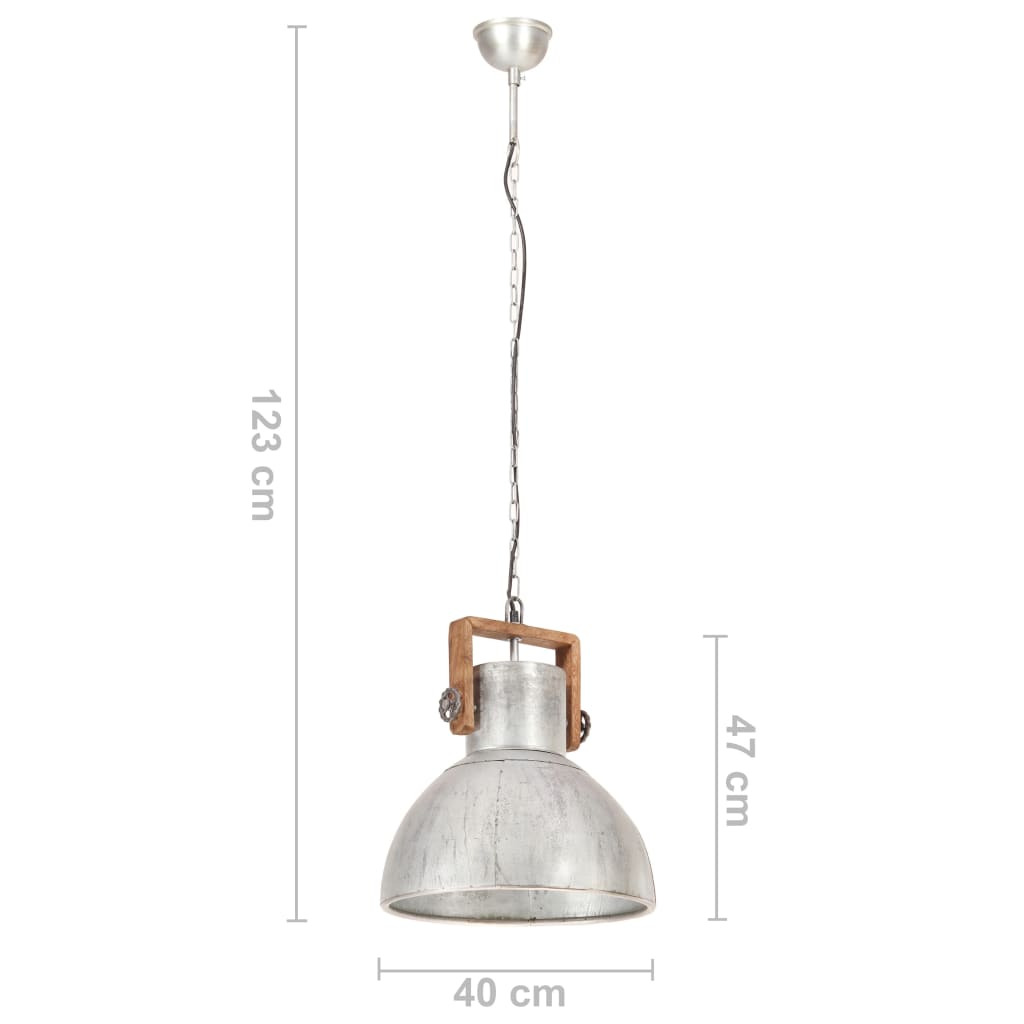 Lampada a sospensione in stile industriale, 25 W, argento, rotonda, 40 cm, E27