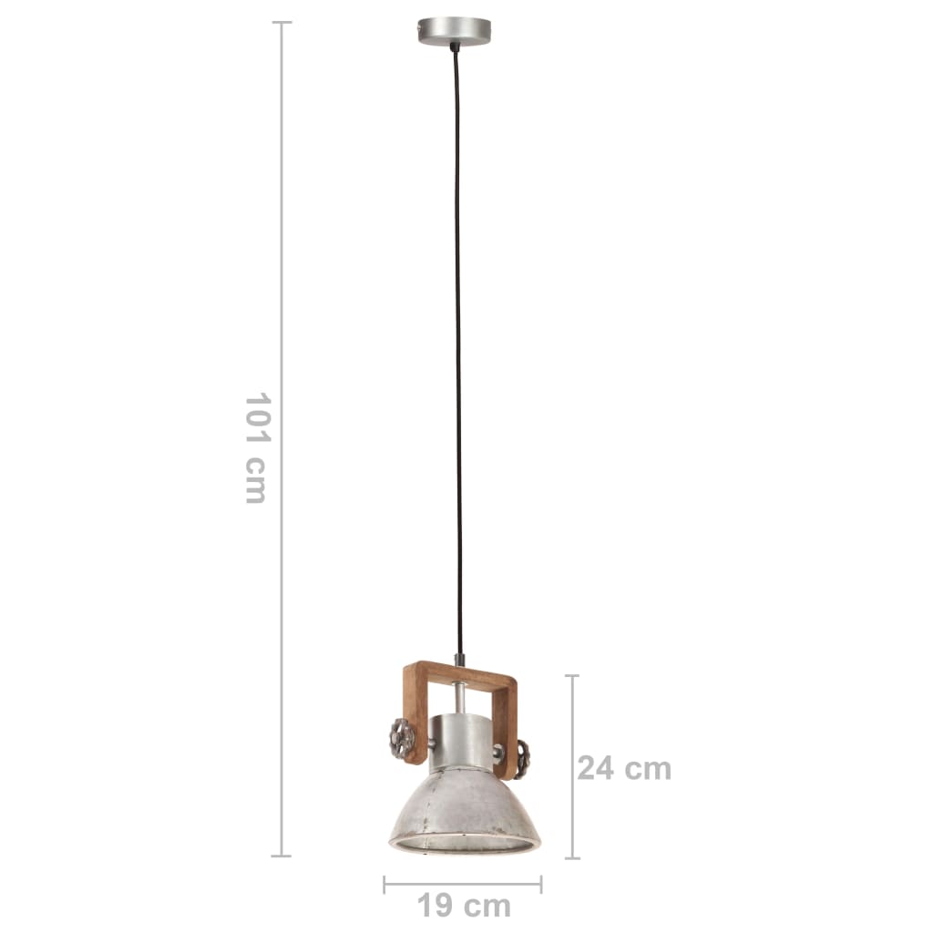 Lampada a sospensione in stile industriale, 25 W, argento, rotonda, 19 cm, E27