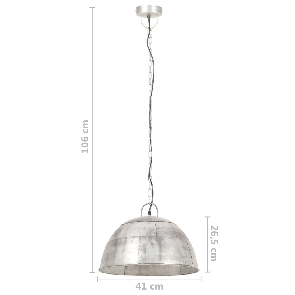 Lampada a sospensione in stile industriale vintage, 25 W, argento, rotonda, 41 cm, E27