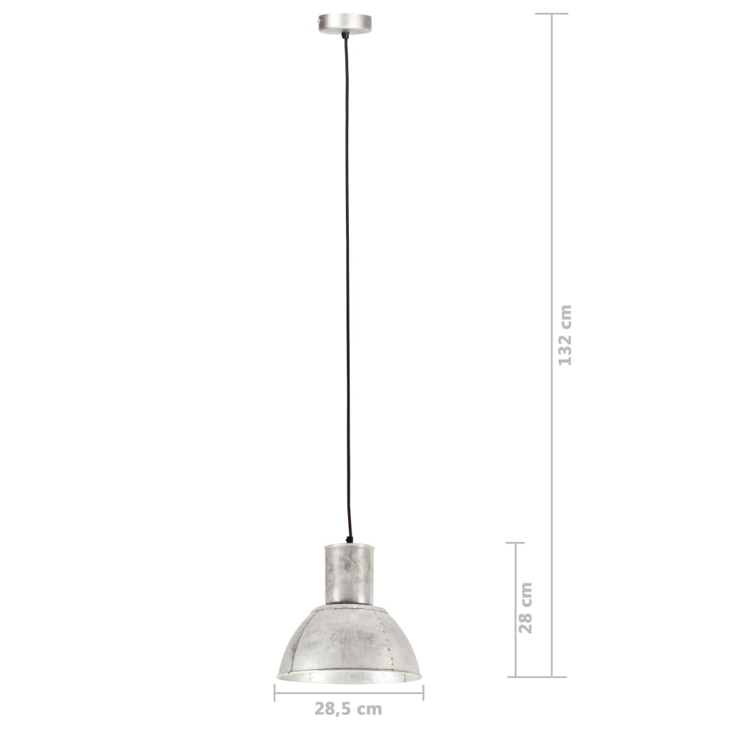 Lampada a sospensione 25 W argento rotonda 28,5 cm E27