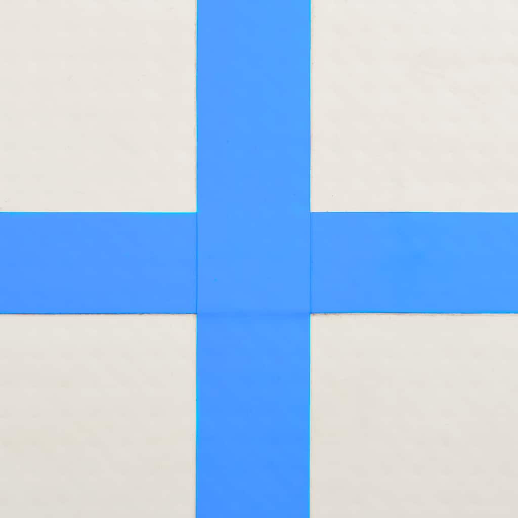 Materassino gonfiabile per ginnastica con pompa 200x200x15 cm PVC Blu